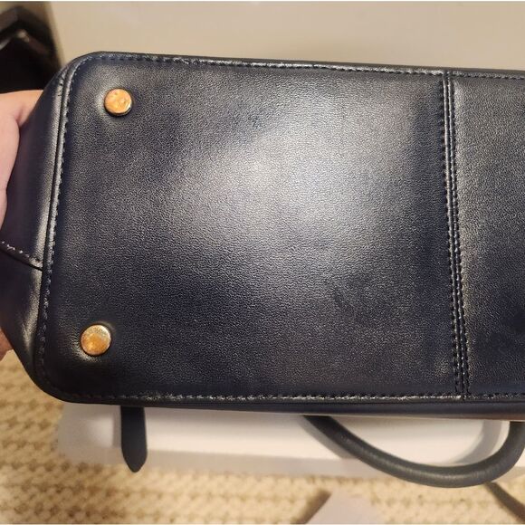 Radley London "Liverpool" Navy Blue  Leather Satchel/Crossbody Bag Ret.$348 - Picture 12 of 15